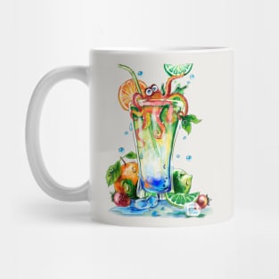 Octopus and fruit cocktails Mug